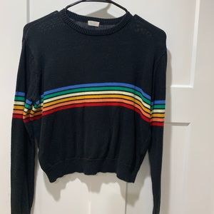 Black sweater with stripes